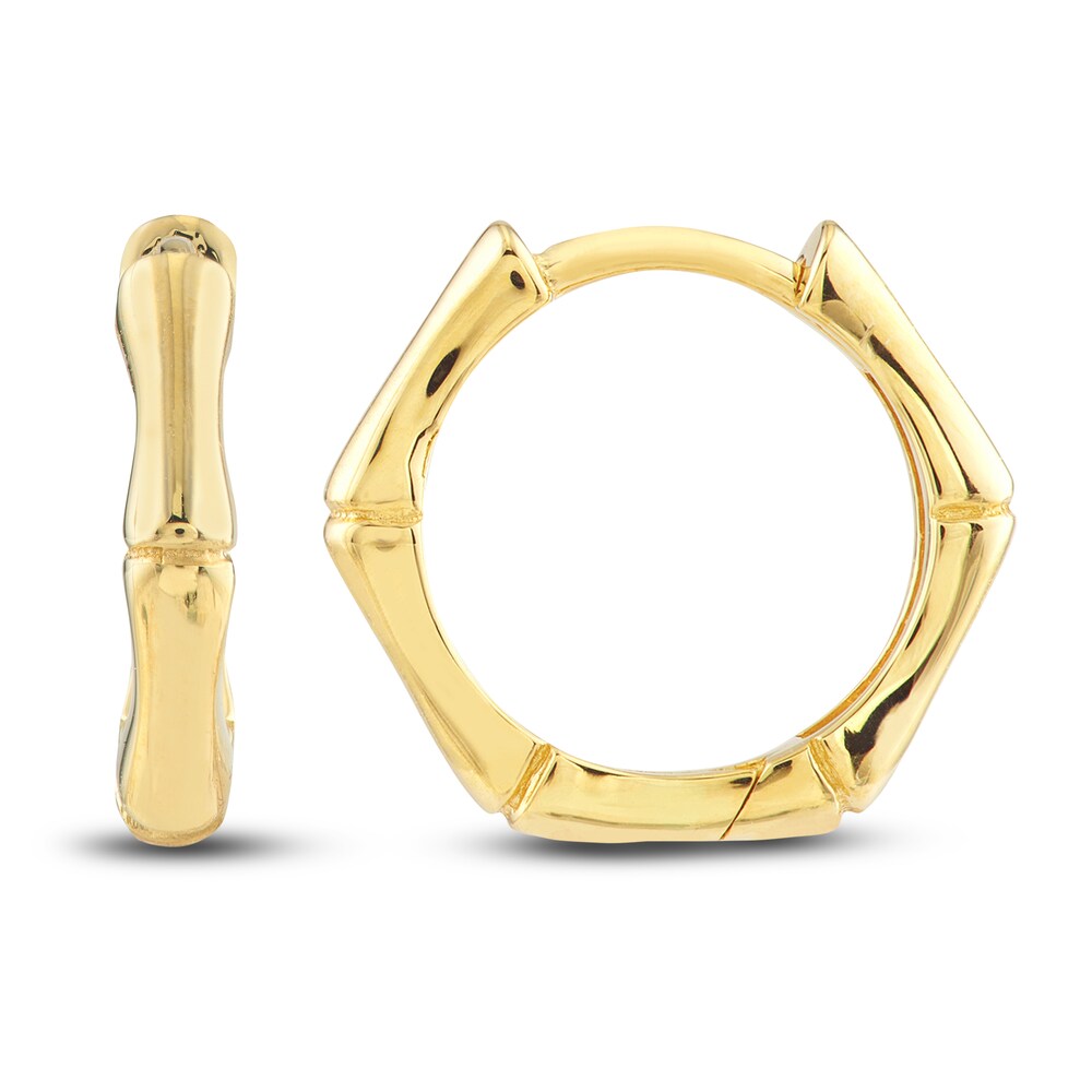 Bamboo Hoop Earrings 14K Yellow Gold PuVRfnnP Bamboo Hoop Earrings 14K Yellow Gold PuVRfnnP