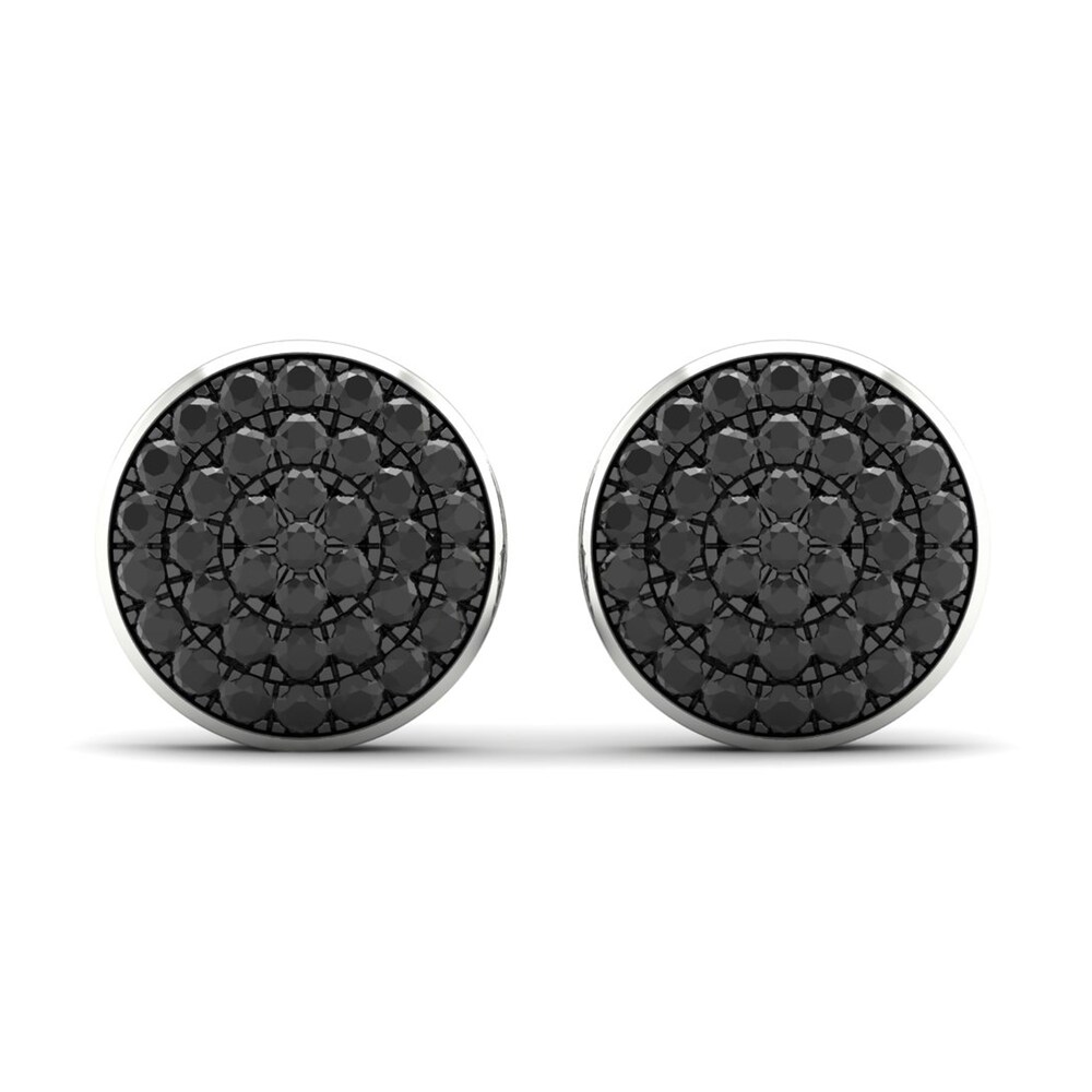 Men's Black Diamond Stud Earrings 1 ct tw Round 10K White Gold PvI0azcd Men's Black Diamond Stud Earrings 1 ct tw Round 10K White Gold PvI0azcd