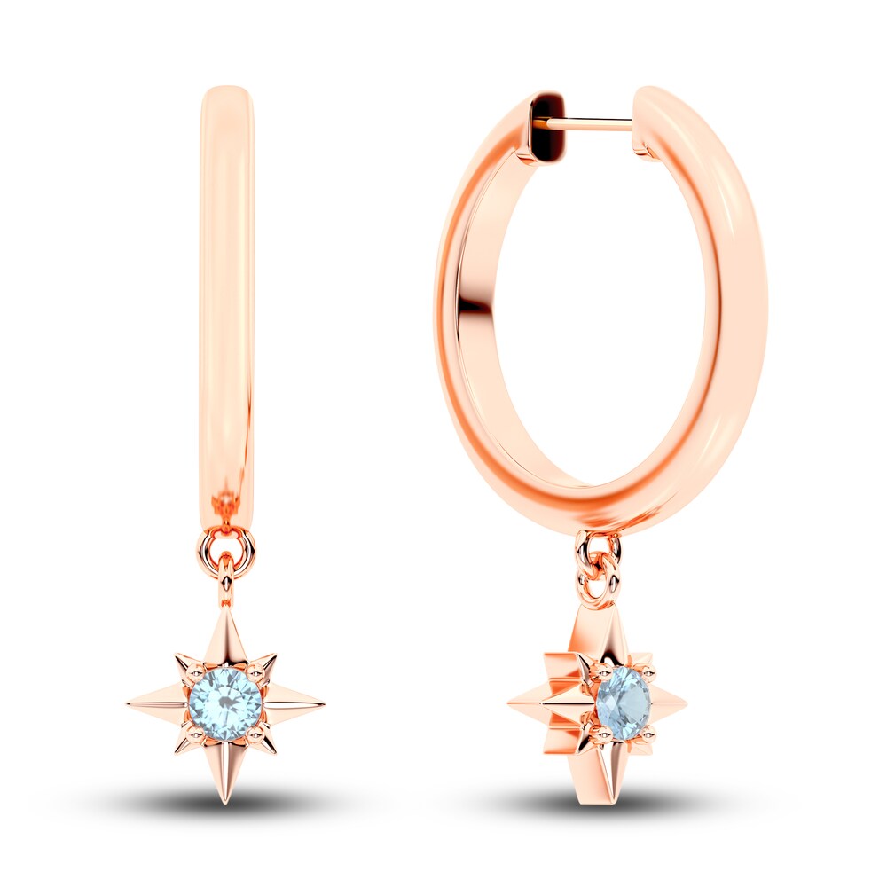 Juliette Maison Natural Aquamarine Starburst Hoops 10K Rose Gold Q2wCj9MQ Juliette Maison Natural Aquamarine Starburst Hoops 10K Rose Gold Q2wCj9MQ
