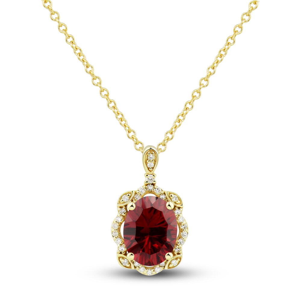 Lab-Created Ruby Ring, Earring & Necklace Set 1/3 ct tw Diamonds 10K Yellow Gold Q8ZeFyrp Lab-Created Ruby Ring, Earring & Necklace Set 1/3 ct tw Diamonds 10K Yellow Gold Q8ZeFyrp