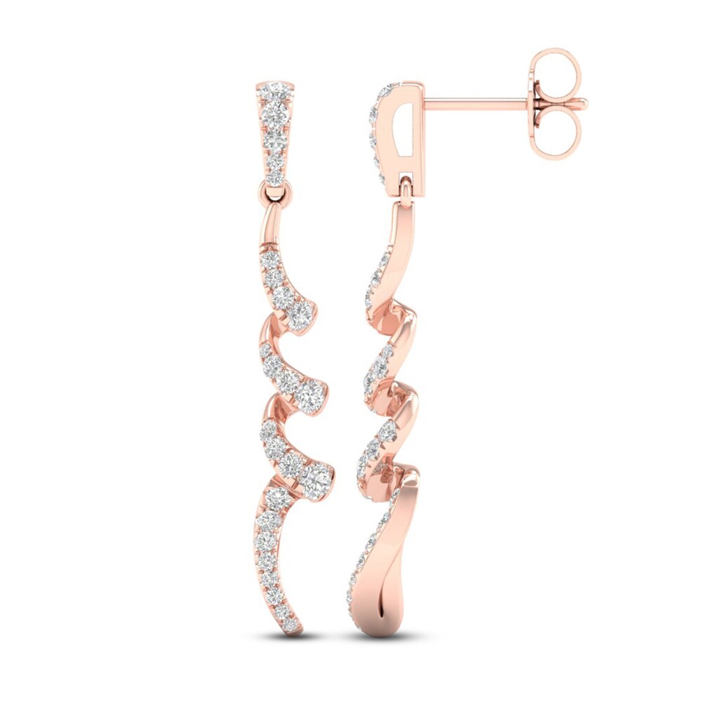 Diamond Dangle Earrings 1/2 ct tw Round 10K Rose Gold QA0CcS66 Diamond Dangle Earrings 1/2 ct tw Round 10K Rose Gold QA0CcS66