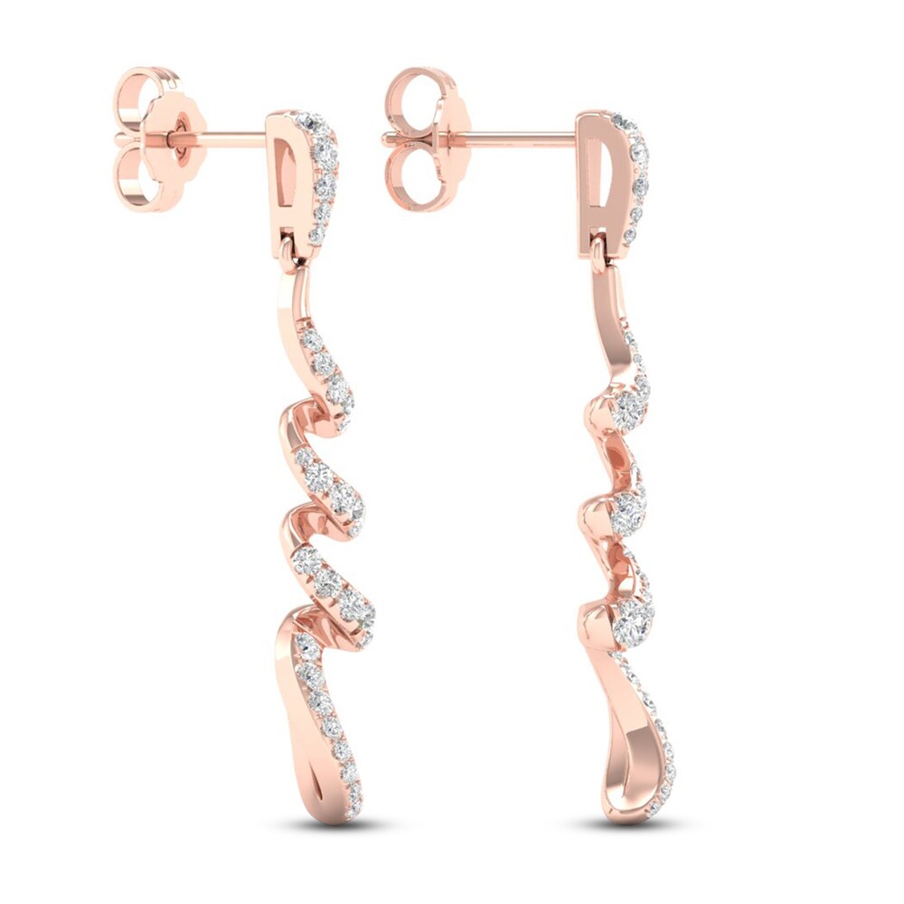 Diamond Dangle Earrings 1/2 ct tw Round 10K Rose Gold QA0CcS66 Diamond Dangle Earrings 1/2 ct tw Round 10K Rose Gold QA0CcS66