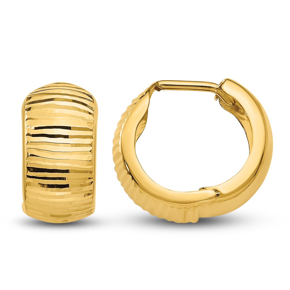 Hinged Hoop Earrings 14K Yellow Gold QAQEqVYr Hinged Hoop Earrings 14K Yellow Gold QAQEqVYr