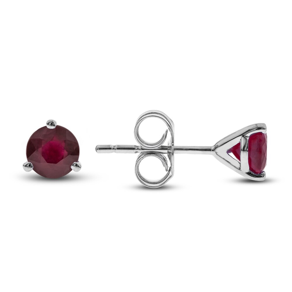 Natural Ruby Martini Stud Earrings 14K White Gold QIGBF9yK Natural Ruby Martini Stud Earrings 14K White Gold QIGBF9yK