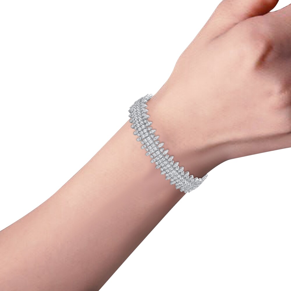 Diamond Tennis Bracelet 10 ct tw Round 14K White Gold 7\" QPqCF4JY