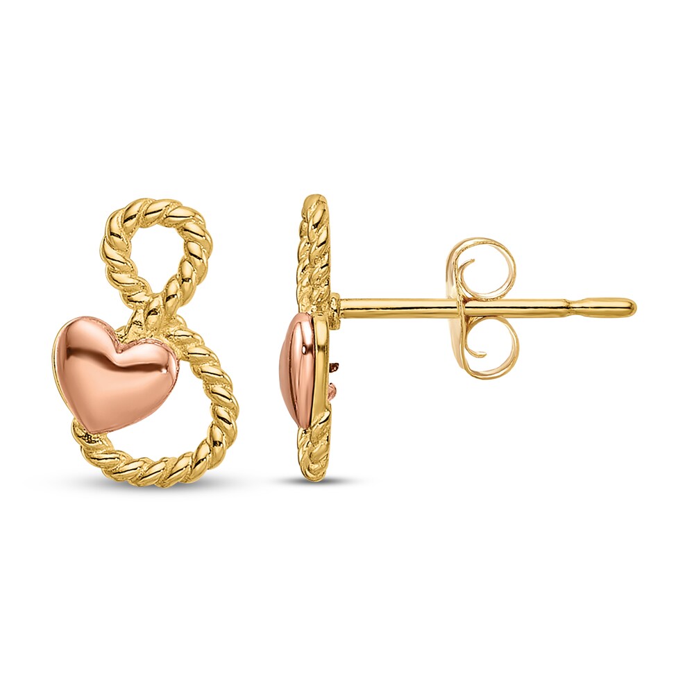 Heart Stud Earrings 14K Two-Tone Gold QU1bbNbV Heart Stud Earrings 14K Two-Tone Gold QU1bbNbV