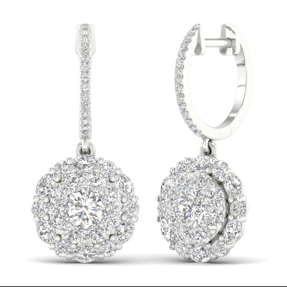 Diamond Earrings 2-1/2 ct tw Round/Marquise 14K White Gold Qakv6tpn Diamond Earrings 2-1/2 ct tw Round/Marquise 14K White Gold Qakv6tpn