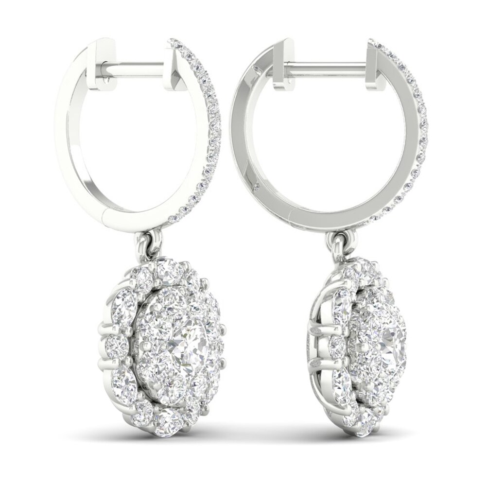 Diamond Earrings 2-1/2 ct tw Round/Marquise 14K White Gold Qakv6tpn Diamond Earrings 2-1/2 ct tw Round/Marquise 14K White Gold Qakv6tpn