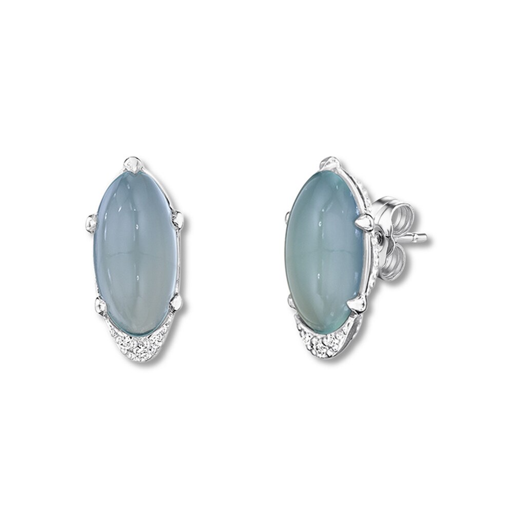 Tacori Natural Green Chalcedony Earrings Diamond Accents Sterling Silver QmVqACcC Tacori Natural Green Chalcedony Earrings Diamond Accents Sterling Silver QmVqACcC