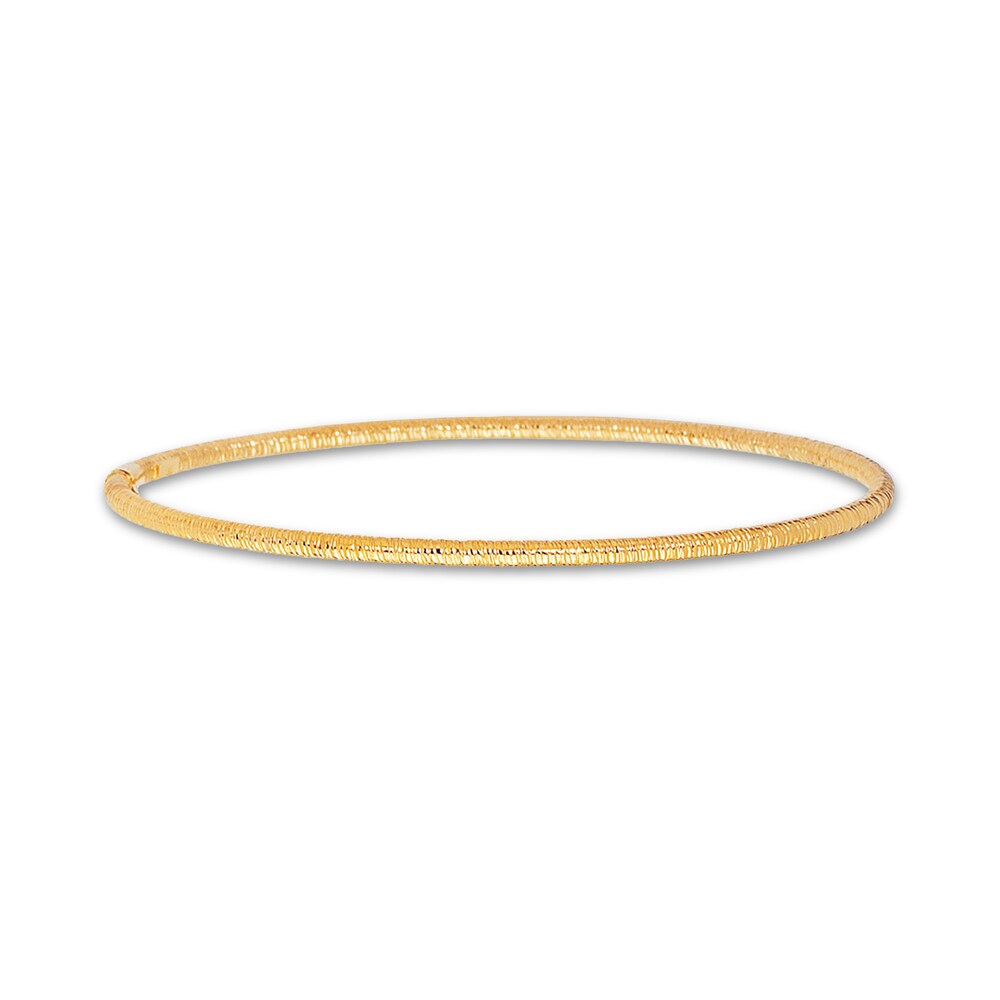 Textured Stackable Bangle Bracelet 14K Yellow Gold 8" QnaLsojH Textured Stackable Bangle Bracelet 14K Yellow Gold 8" QnaLsojH