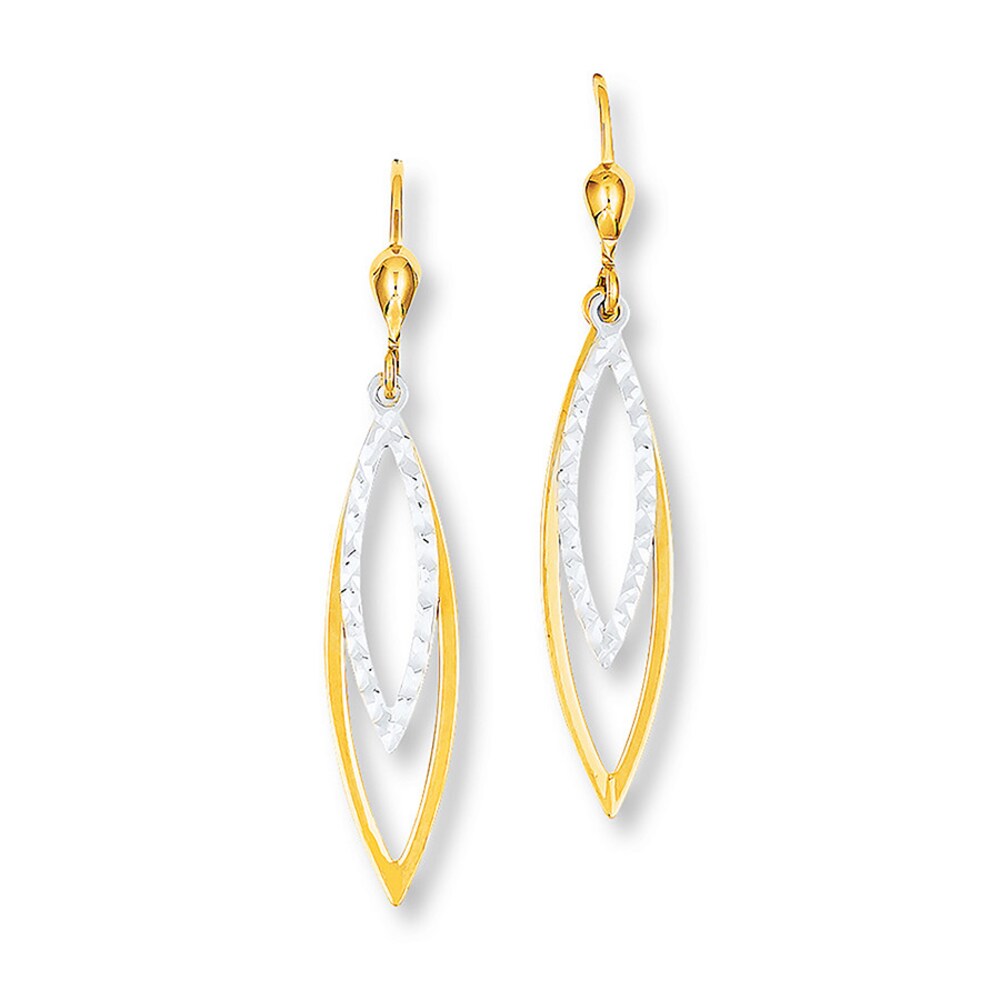Dangle Earrings 14K Two-Tone Gold QwVmCmga Dangle Earrings 14K Two-Tone Gold QwVmCmga