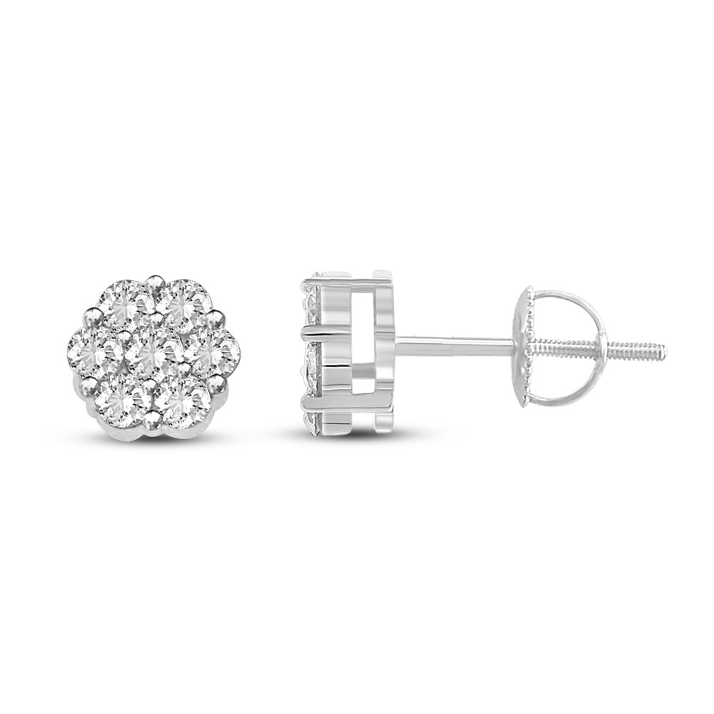 Diamond Stud Earrings 1-1/2 ct tw Round 14K White Gold Qwq0ITrg Diamond Stud Earrings 1-1/2 ct tw Round 14K White Gold Qwq0ITrg