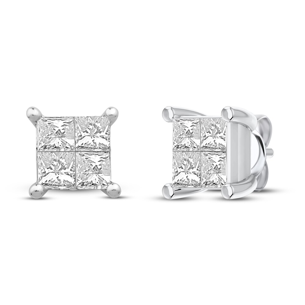 Diamond Stud Earrings 7/8 ct tw Round 10K White Gold R1M8HgxI Diamond Stud Earrings 7/8 ct tw Round 10K White Gold R1M8HgxI