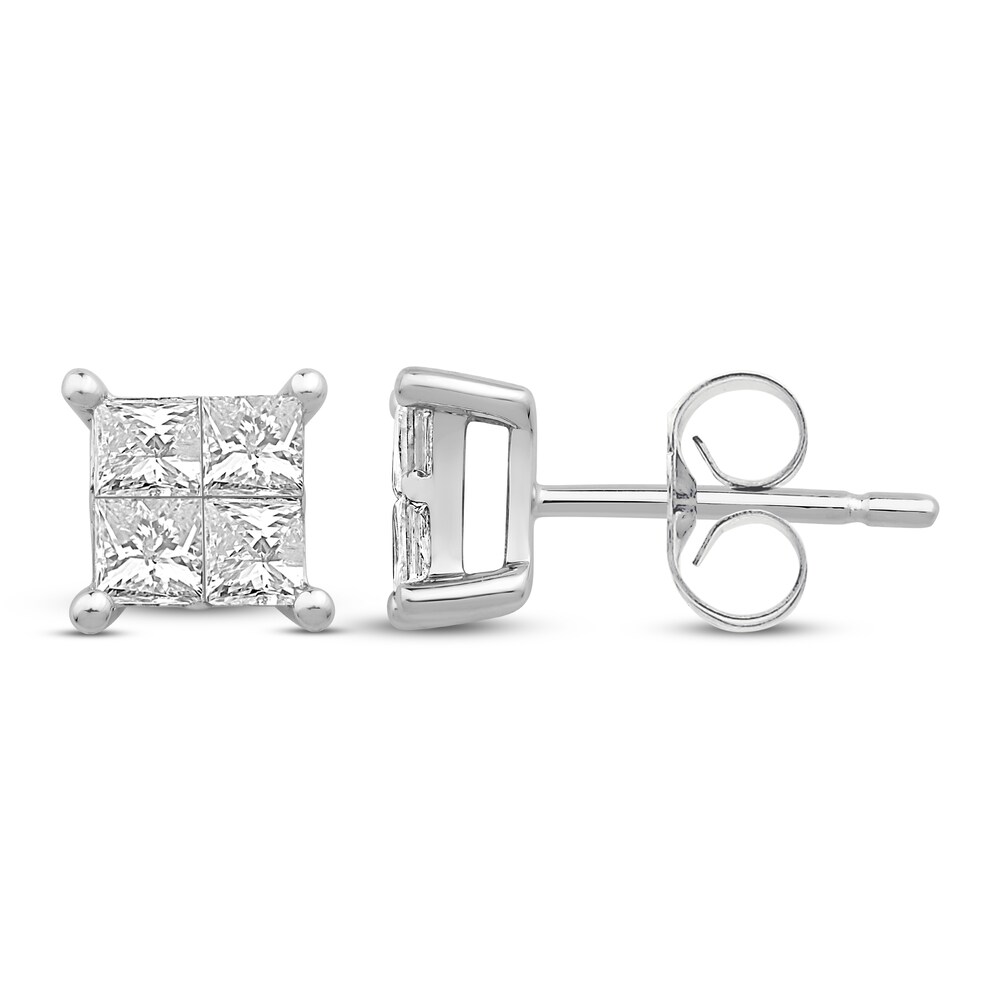 Diamond Stud Earrings 7/8 ct tw Round 10K White Gold R1M8HgxI Diamond Stud Earrings 7/8 ct tw Round 10K White Gold R1M8HgxI