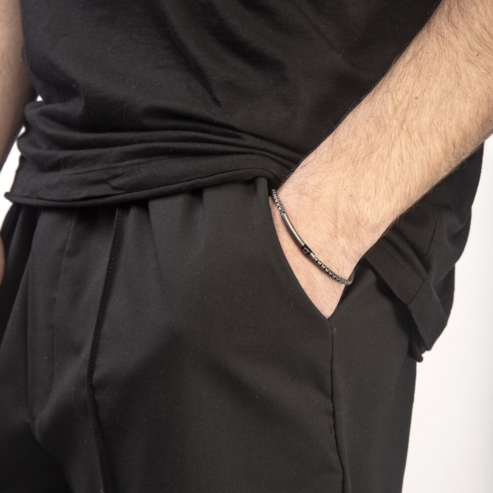 Marco Dal Maso Men\'s Black Diamond Accent Bracelet Black Enamel/Sterling Silver 8\" R6xly3Zg Marco Dal Maso Men\'s Black Diamond Accent Bracelet Black Enamel/Sterling Silver 8\" R6xly3Zg