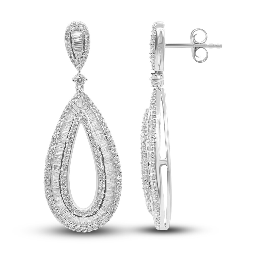 Diamond Dangle Earrings 2 ct tw Round 14K White Gold R9s1f2LX Diamond Dangle Earrings 2 ct tw Round 14K White Gold R9s1f2LX