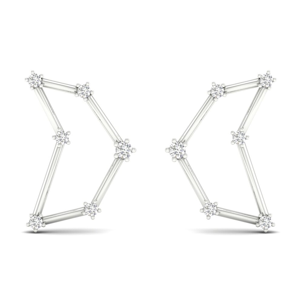 Diamond Capricorn Constellation Earrings 1/8 ct tw Round 14K White Gold RDqw48wM Diamond Capricorn Constellation Earrings 1/8 ct tw Round 14K White Gold RDqw48wM