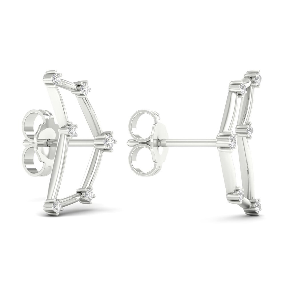 Diamond Capricorn Constellation Earrings 1/8 ct tw Round 14K White Gold RDqw48wM Diamond Capricorn Constellation Earrings 1/8 ct tw Round 14K White Gold RDqw48wM