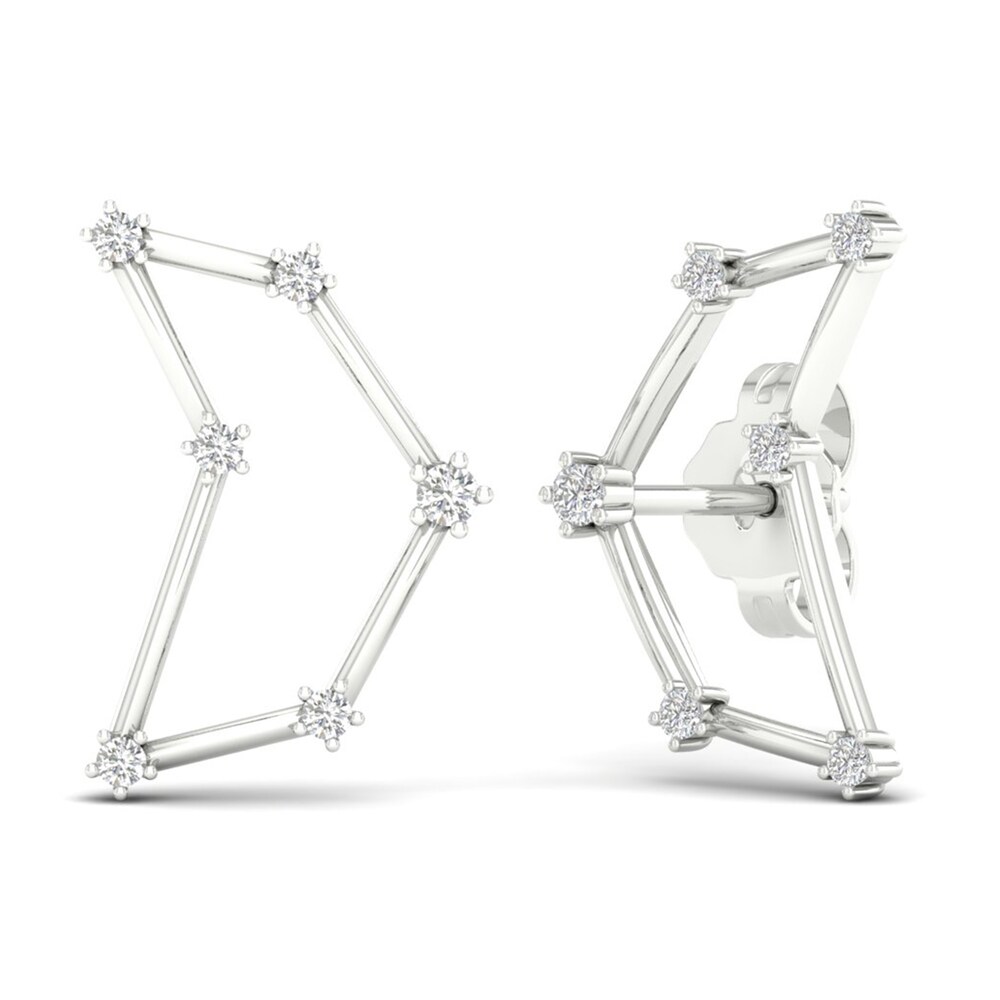 Diamond Capricorn Constellation Earrings 1/8 ct tw Round 14K White Gold RDqw48wM Diamond Capricorn Constellation Earrings 1/8 ct tw Round 14K White Gold RDqw48wM