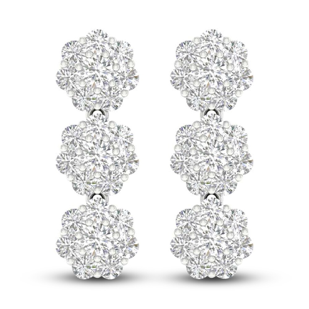 Lab-Created Diamond Earrings 3 ct tw Round 14K White Gold RGt7HvzV Lab-Created Diamond Earrings 3 ct tw Round 14K White Gold RGt7HvzV