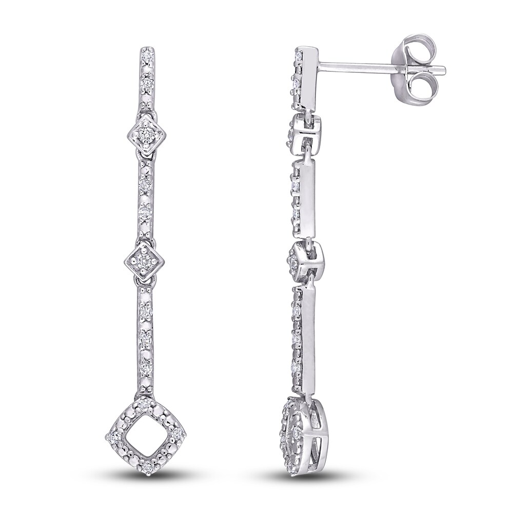 Diamond Drop Earrings 1/6 ct tw Round 10K White Gold RGuJUP6j Diamond Drop Earrings 1/6 ct tw Round 10K White Gold RGuJUP6j