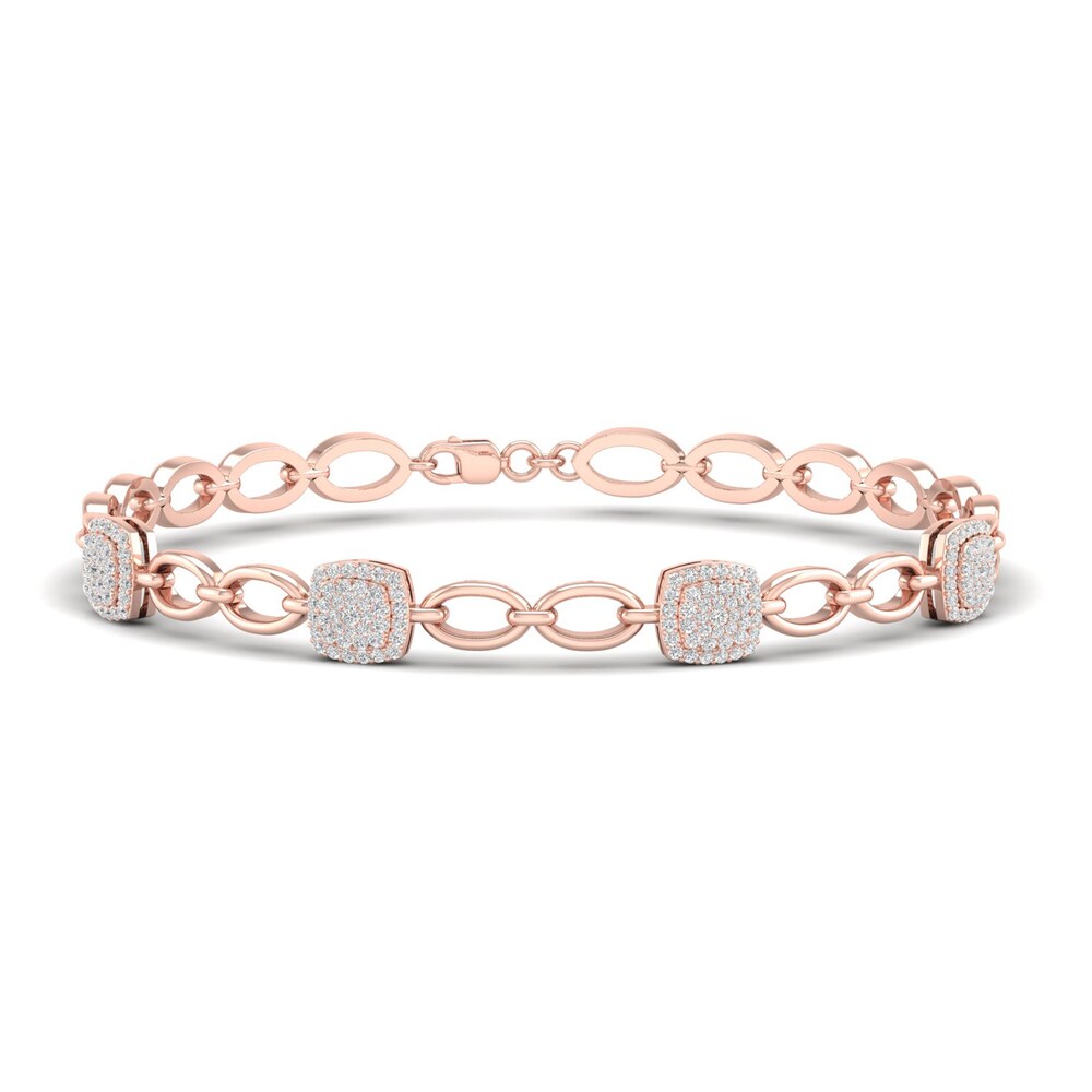 Diamond Bracelet 1/2 ct tw Round 10K Rose Gold RIGoqhHI