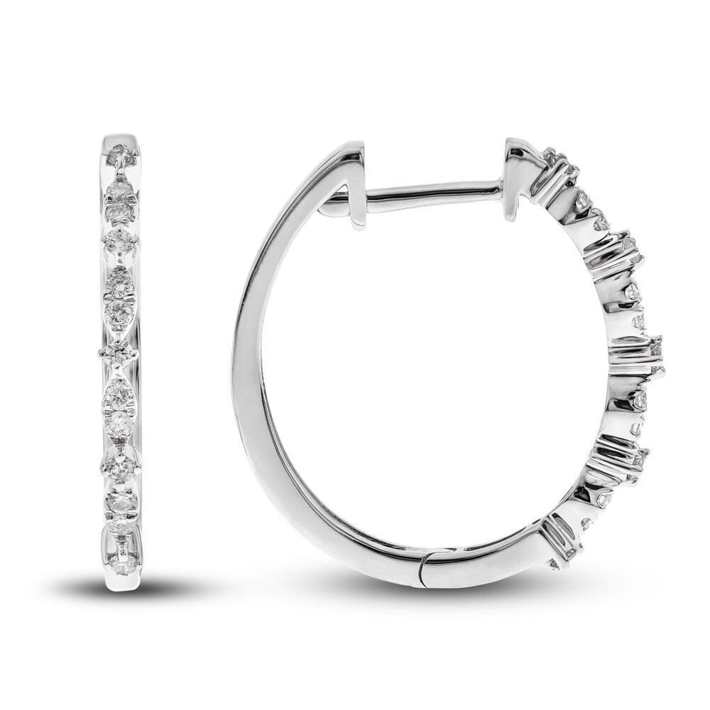 Diamond Hoop Earrings 1/5 ct tw Round 14K White Gold RMl0fVWo Diamond Hoop Earrings 1/5 ct tw Round 14K White Gold RMl0fVWo