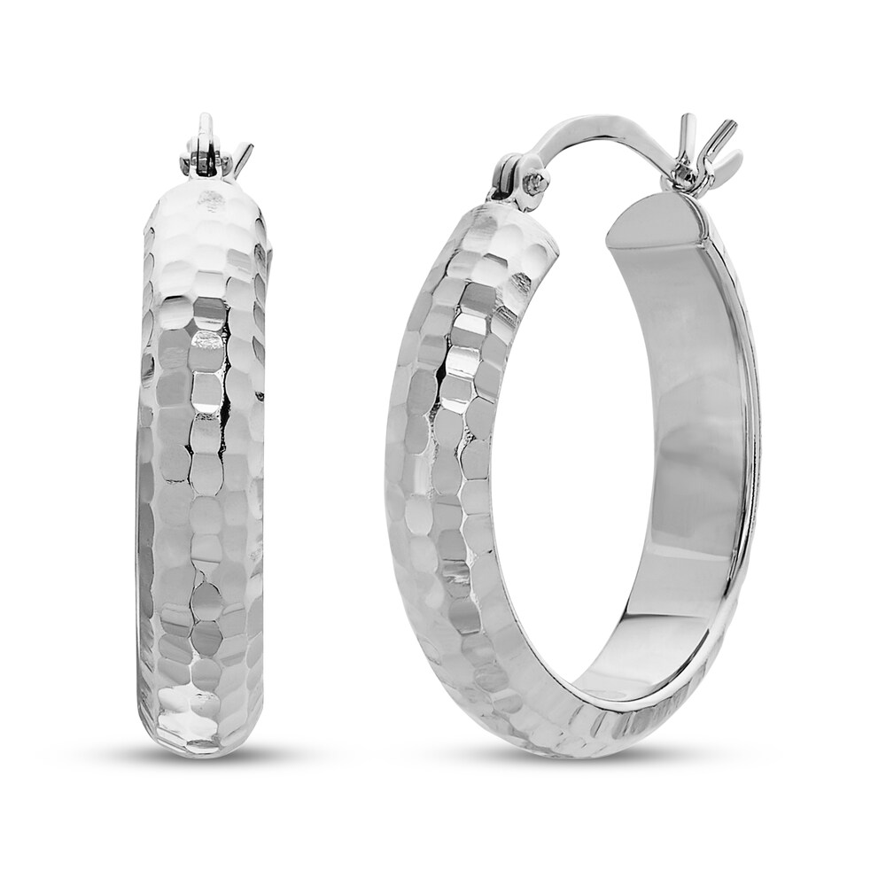 Round Hoop Earrings 14K White Gold RVYsbZOu Round Hoop Earrings 14K White Gold RVYsbZOu