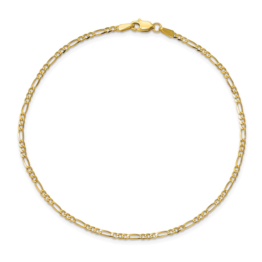 Flat Figaro Anklet 14K Yellow Gold 9" RbEQPil0 Flat Figaro Anklet 14K Yellow Gold 9" RbEQPil0