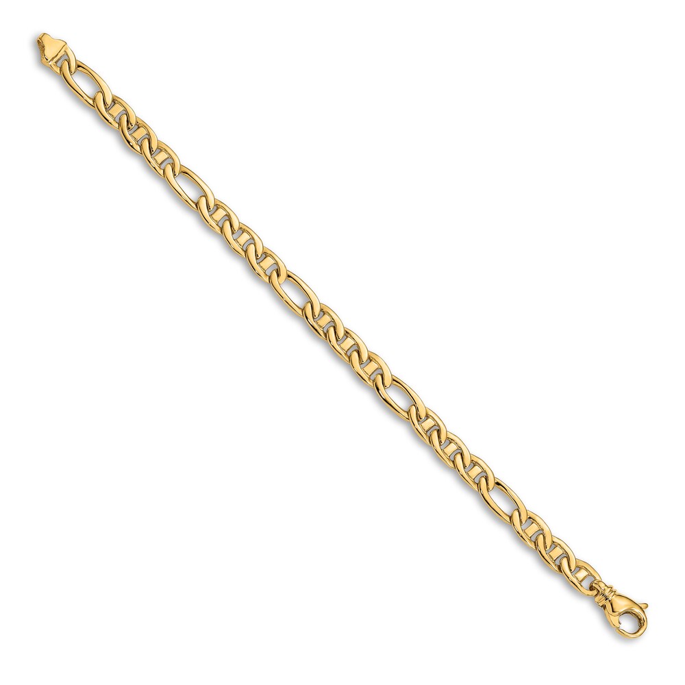 Men\'s Flat Anchor Link Bracelet 14K Yellow Gold 6.5mm 8.25\" RdjKeWWo