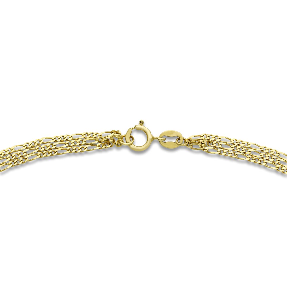 Triple Figaro Anklet 10K Yellow Gold 10\" Rjjnsg36 Triple Figaro Anklet 10K Yellow Gold 10\" Rjjnsg36
