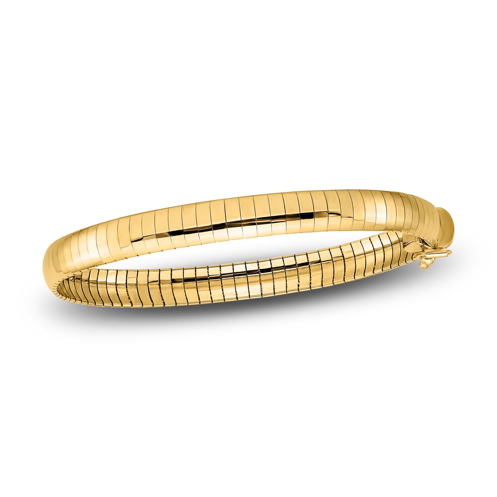 Domed Omega Bracelet 14K Yellow Gold 7\" 6.0mm Rjzc2AKL Domed Omega Bracelet 14K Yellow Gold 7\" 6.0mm Rjzc2AKL