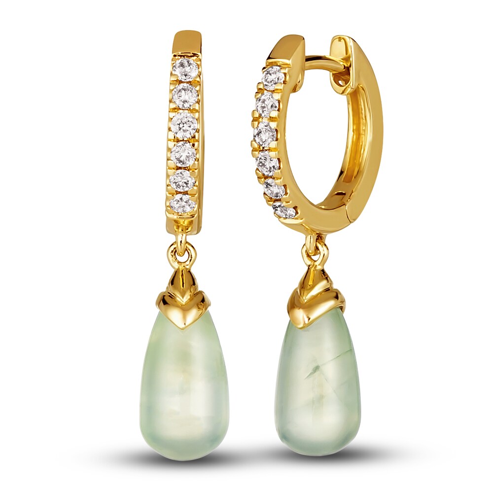 Le Vian Natural Prehnite Earrings 1/5 ct tw Diamonds 14K Honey Gold S04BUHLV Le Vian Natural Prehnite Earrings 1/5 ct tw Diamonds 14K Honey Gold S04BUHLV