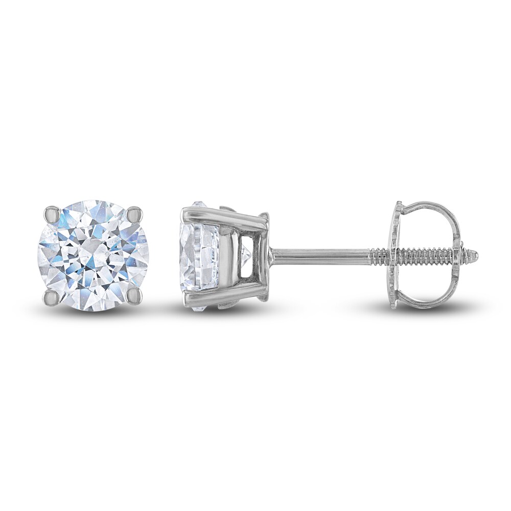 Diamond Solitaire Stud Earrings 1-1/5 ct tw Round 14K White Gold (I2/I) S4iOpzLt Diamond Solitaire Stud Earrings 1-1/5 ct tw Round 14K White Gold (I2/I) S4iOpzLt