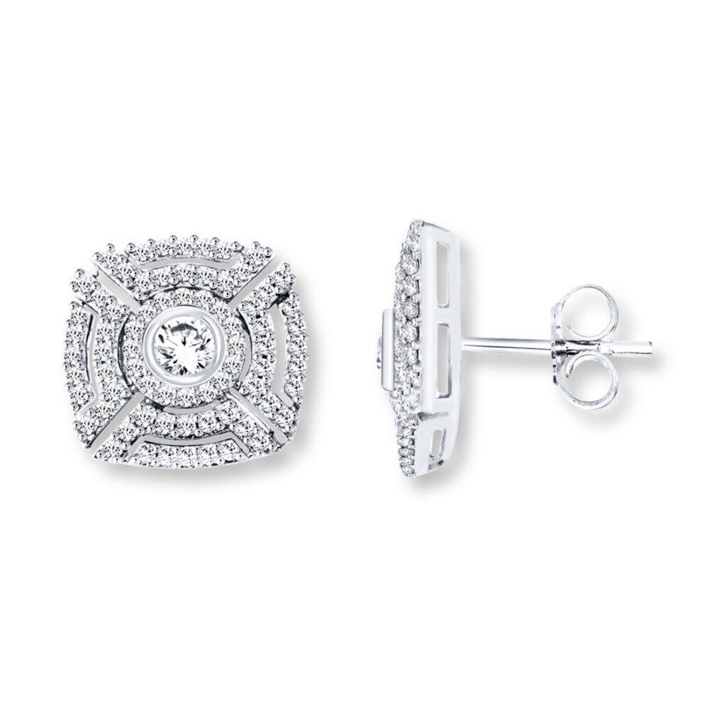 Diamond Earrings 1 ct tw Round-cut 14K White Gold SD86lv5Z Diamond Earrings 1 ct tw Round-cut 14K White Gold SD86lv5Z