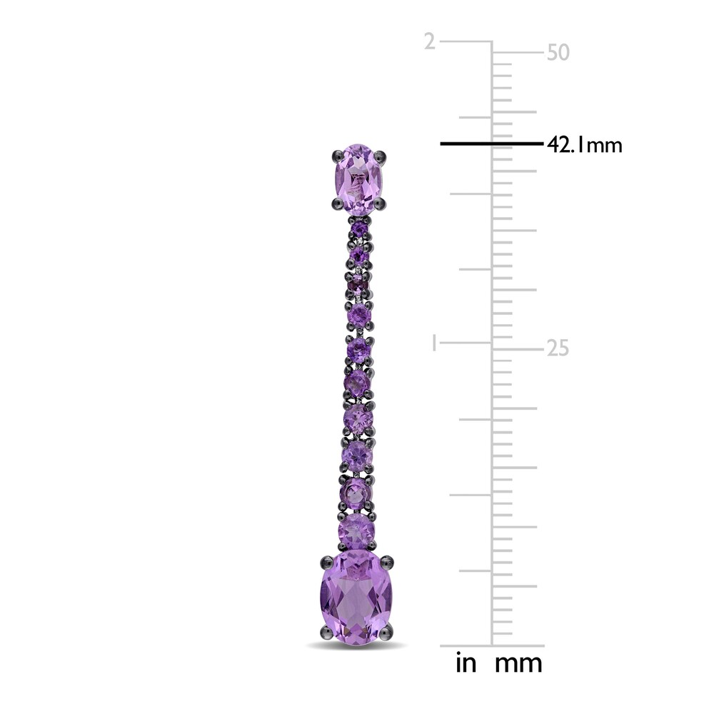 Natural Amethyst Drop Earrings 14K White Gold SLvROwLr Natural Amethyst Drop Earrings 14K White Gold SLvROwLr