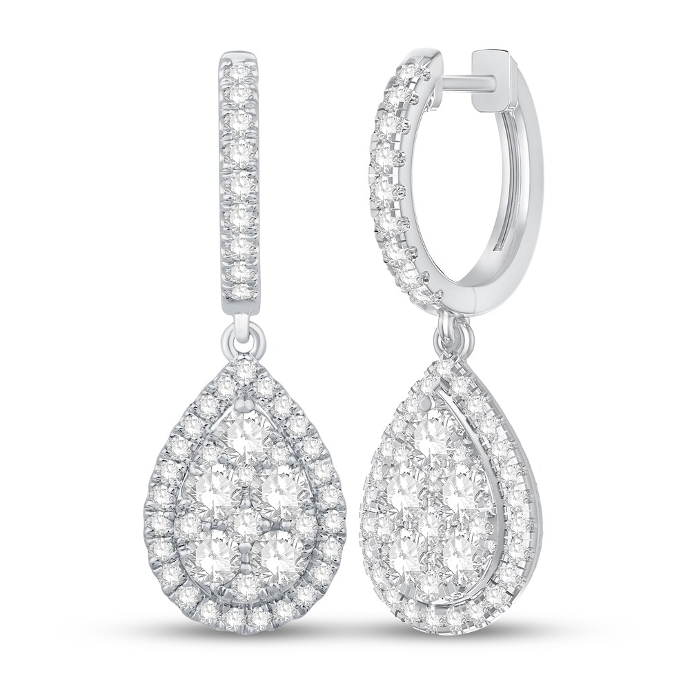 Diamond Dangle Earrings 1-3/4 ct tw Round 14K White Gold SMTvDxxJ Diamond Dangle Earrings 1-3/4 ct tw Round 14K White Gold SMTvDxxJ