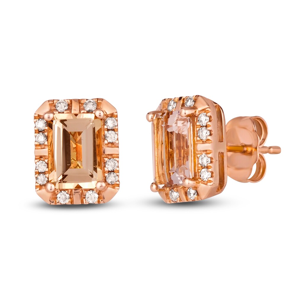 Le Vian Natural Morganite Stud Earrings 1/6 ct tw Diamonds 14K Strawberry Gold SWizJ4xM Le Vian Natural Morganite Stud Earrings 1/6 ct tw Diamonds 14K Strawberry Gold SWizJ4xM