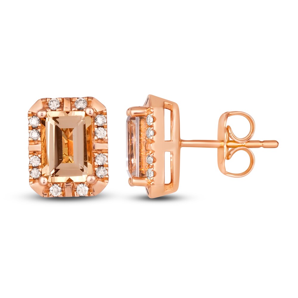 Le Vian Natural Morganite Stud Earrings 1/6 ct tw Diamonds 14K Strawberry Gold SWizJ4xM Le Vian Natural Morganite Stud Earrings 1/6 ct tw Diamonds 14K Strawberry Gold SWizJ4xM