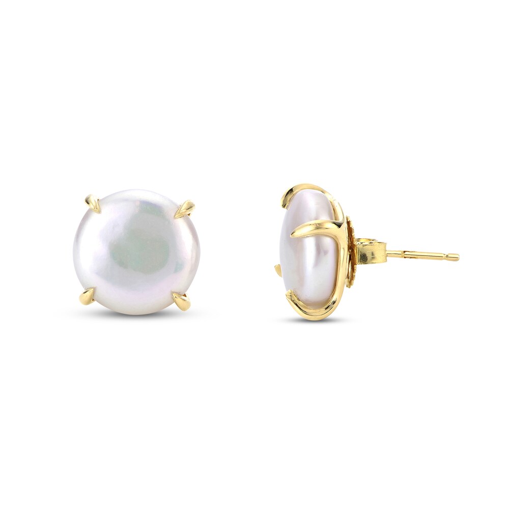 Cultured Freshwater Pearl Stud Earrings 14K Yellow Gold SYC0EVl5 Cultured Freshwater Pearl Stud Earrings 14K Yellow Gold SYC0EVl5