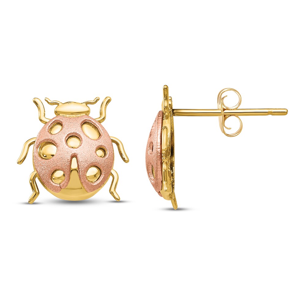 Ladybug Stud Earrings 14K Two-Tone Gold SdbCc6jP Ladybug Stud Earrings 14K Two-Tone Gold SdbCc6jP