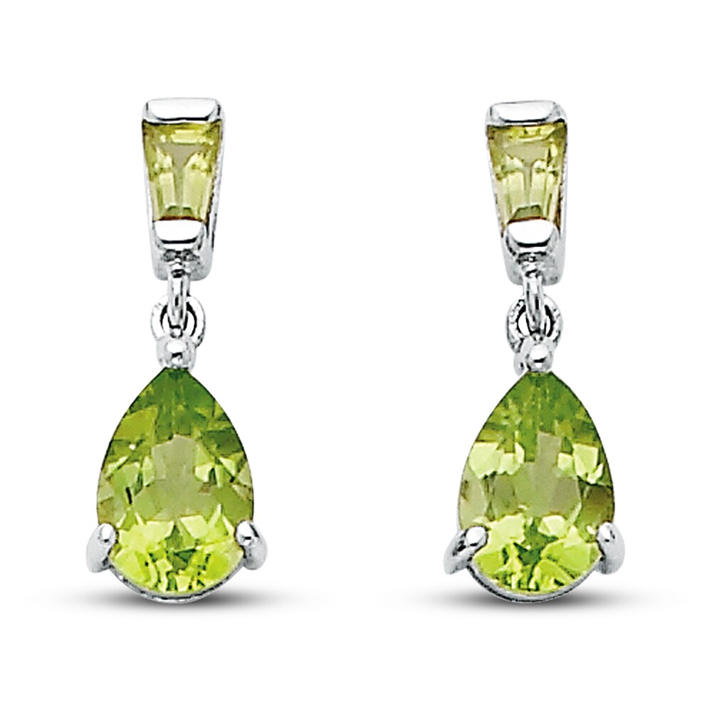 Peridot Earrings 14K White Gold SfCqJY55 Peridot Earrings 14K White Gold SfCqJY55
