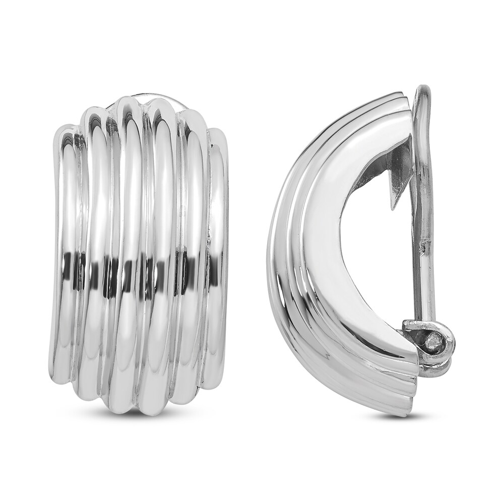 Clip-On Ball Hoop Earrings 14K White Gold Slt6FnC9 Clip-On Ball Hoop Earrings 14K White Gold Slt6FnC9