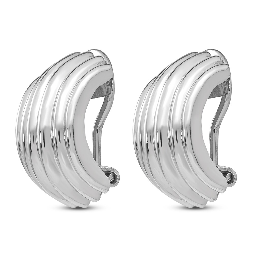 Clip-On Ball Hoop Earrings 14K White Gold Slt6FnC9 Clip-On Ball Hoop Earrings 14K White Gold Slt6FnC9