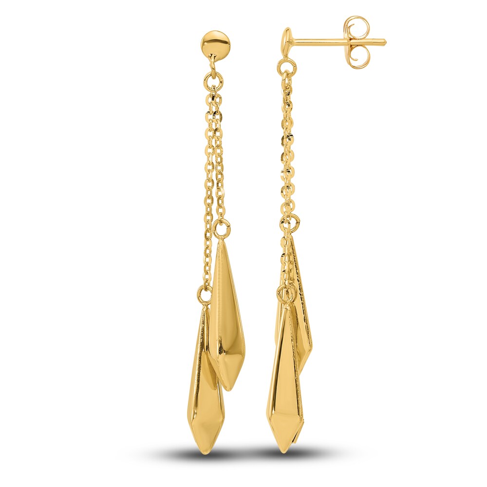 High-Polish Dangle Earrings 14K Yellow Gold SmnOSous High-Polish Dangle Earrings 14K Yellow Gold SmnOSous