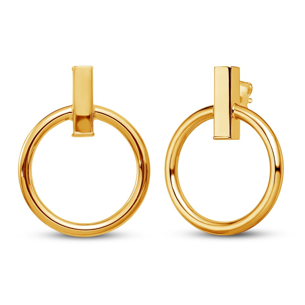Circular Dangle Earrings 14K Yellow Gold Smz1a5QX Circular Dangle Earrings 14K Yellow Gold Smz1a5QX