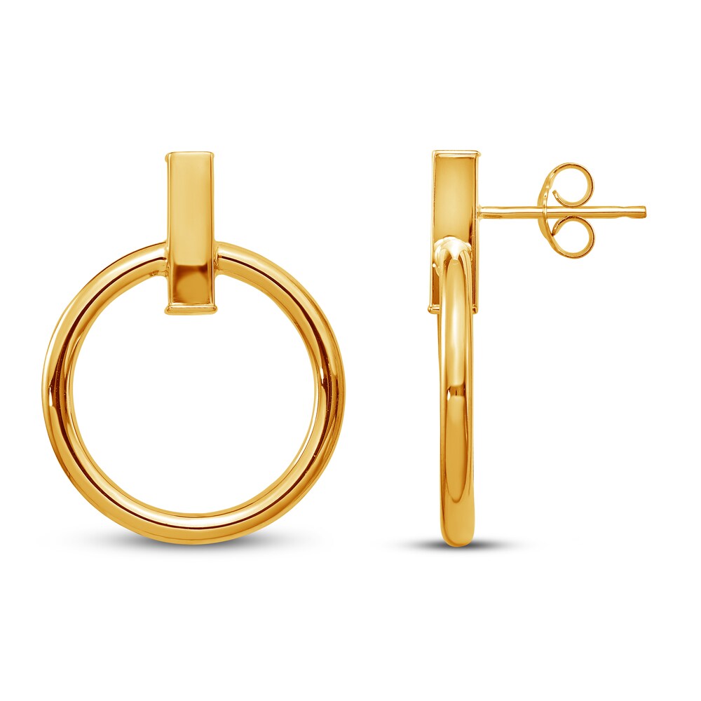 Circular Dangle Earrings 14K Yellow Gold Smz1a5QX