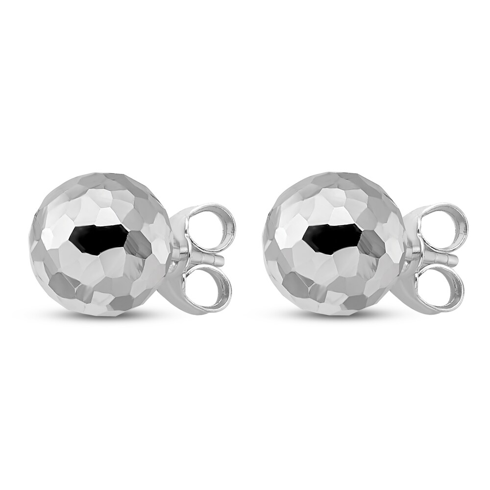 Faceted Ball Stud Earrings 14K White Gold SpRzy95d Faceted Ball Stud Earrings 14K White Gold SpRzy95d