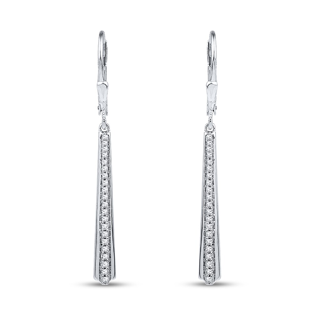 Diamond Drop Earrings 1/4 ct tw Round-cut Sterling Silver SsrmvpF8 Diamond Drop Earrings 1/4 ct tw Round-cut Sterling Silver SsrmvpF8