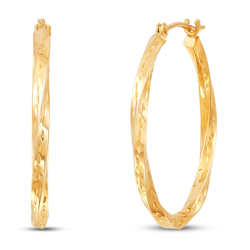 Twisted Hoop Earrings 10K Yellow Gold StwrjFUL Twisted Hoop Earrings 10K Yellow Gold StwrjFUL